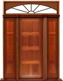 8 panel: single door + sidelight on right