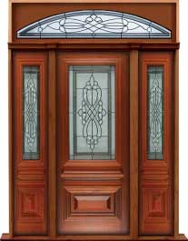 sovereign leadlight: single door + sidelight on right