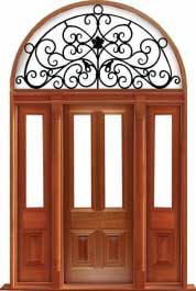 glazed cricket bat: single door + sidelight on left