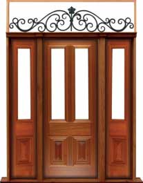 glazed cricket bat: single door + sidelight on left