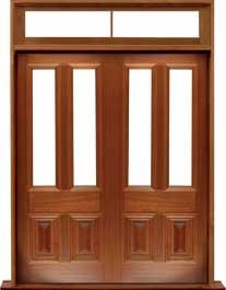 glazed cricket bat: single door + sidelight on left