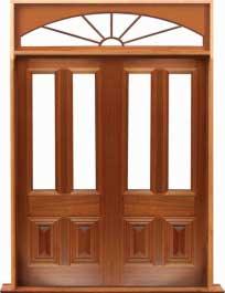 glazed cricket bat: single door + sidelight on left