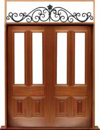 glazed cricket bat: single door + sidelight on left