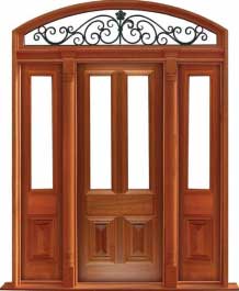 glazed cricket bat: single door + sidelight on left