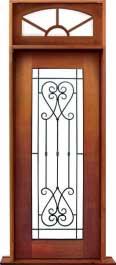 iron grille: single door + sidelight on right