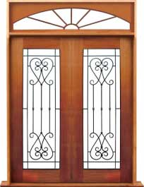 iron grille: single door + sidelight on right