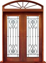 iron grille: single door + sidelight on right