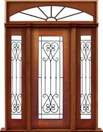 iron grille: single door + sidelight on right