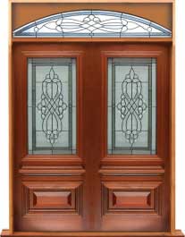 sovereign leadlight: single door + sidelight on right